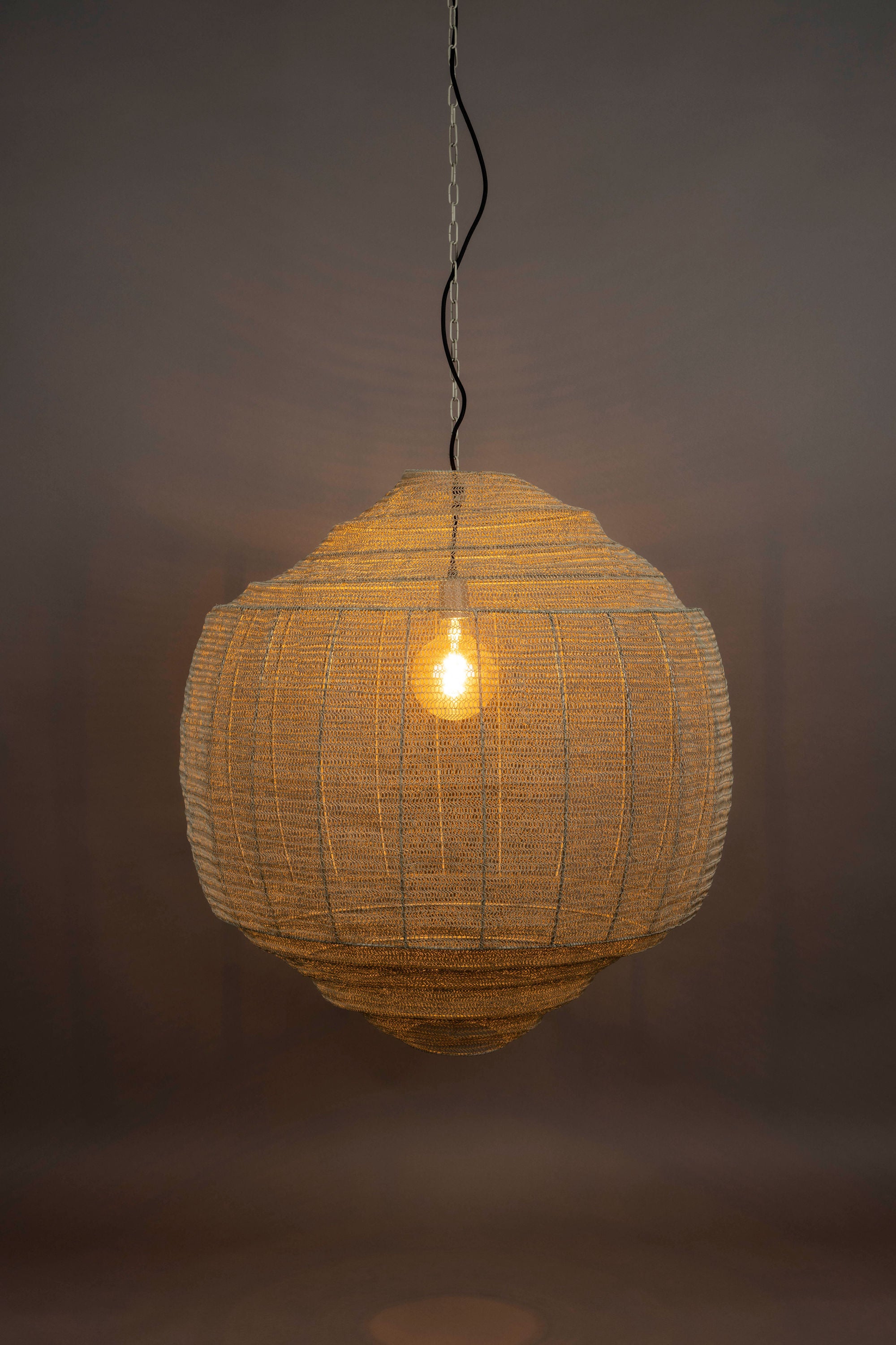Dutchbone Meezan Sand Grey Metal Weave Pendant Light XL